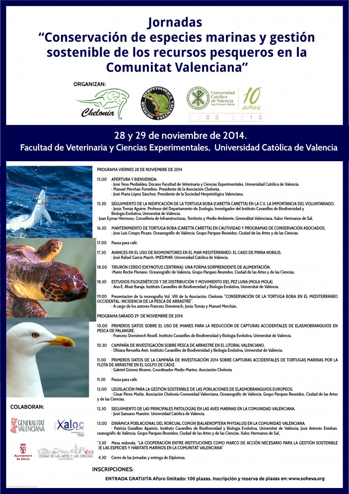 CARTEL 703x993 Jornadas “Conservación de especies marinas y gestión sostenible de los  recursos pesqueros en la Comunitat Valenciana”