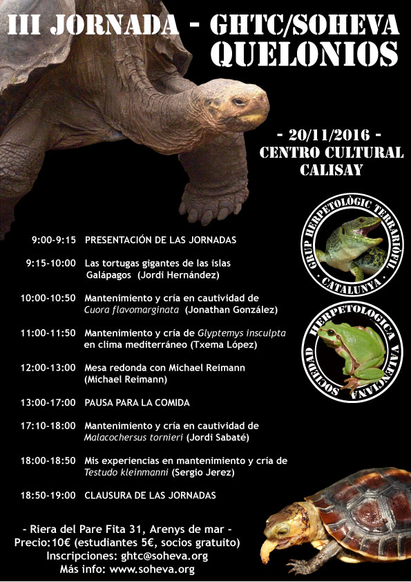 cartell 3era trobadaCAST1 Jornada Quelonios, este año en Arenys de Mar